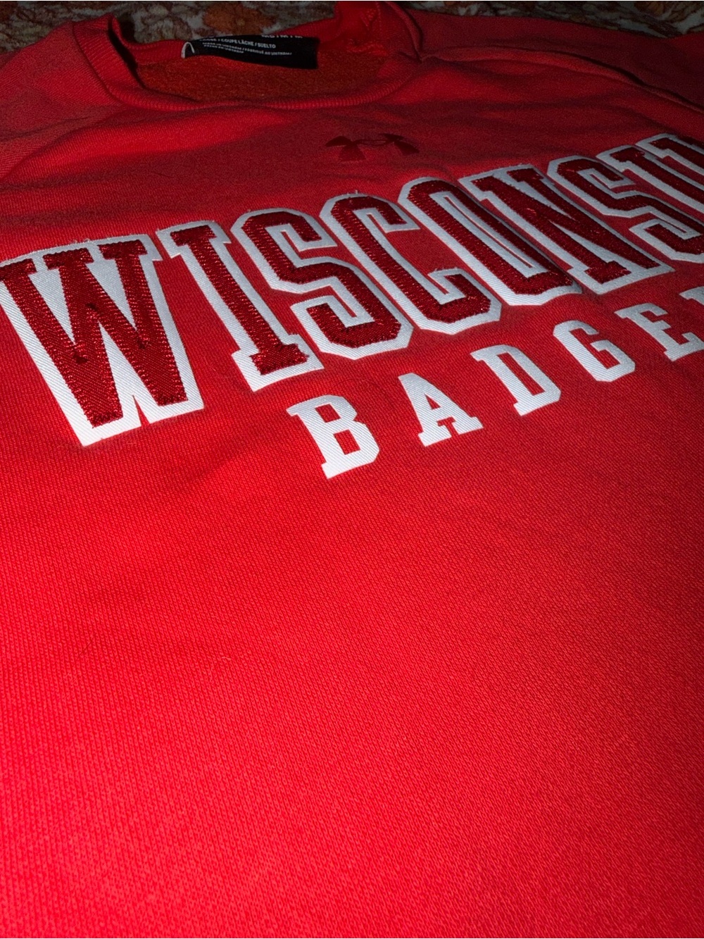 Under Armour Wisconsin Badgers Red Pullover Sweatshirt - Picture 3 of 6